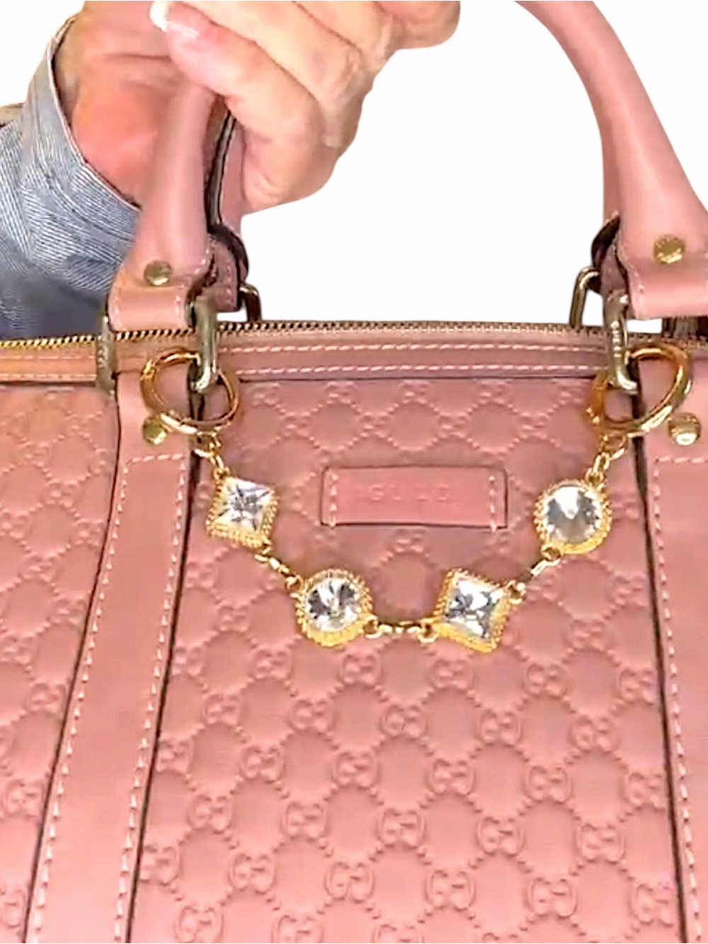 Gucci Guccissima Medium Joy Boston bag in dusty pink - Picture 4 of 7